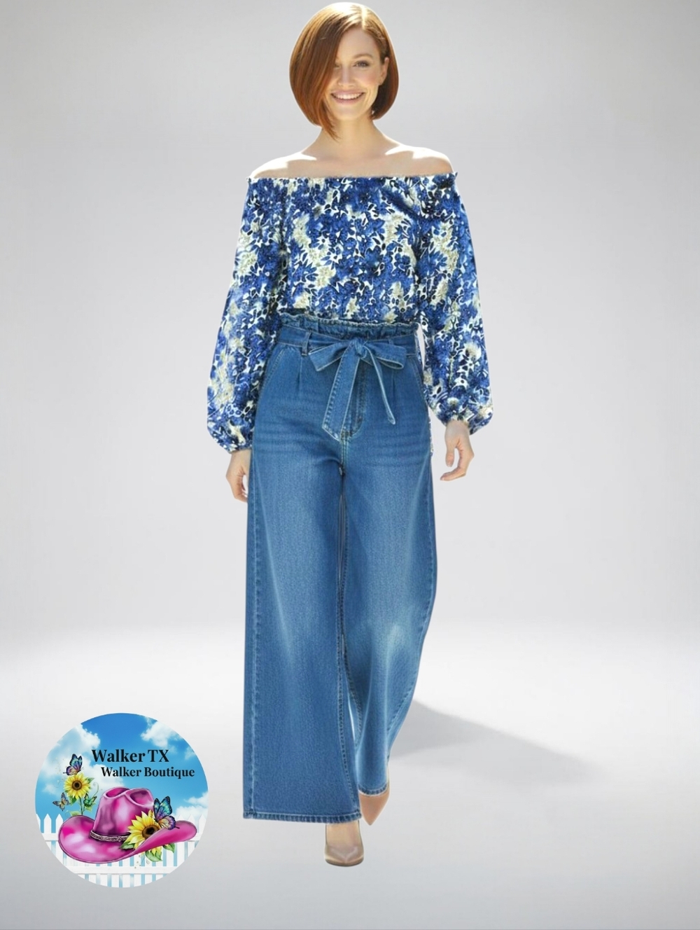 Vince Camuto Top In Blue Floral-Size XL- EUC $98 Retail - Picture 8 of 10